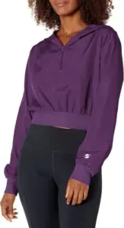 SOFFE Hoodie Size {XL} Cropped/ Quarter Zip/Ribbed Cuffs and Bottom Band