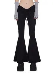 [DARKER WAVS] Fader V-Cut Washed Bell Bottoms - Black