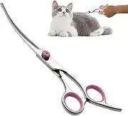 Pet Scissors for Grooming - Curved Dog Trimmer Trimming Hair Scissors,Safety Pet Tool with Round Tips Professional Grooming Shears for Puppy & Cat