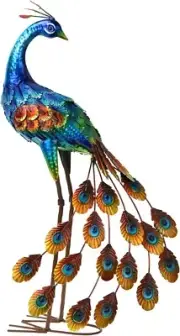 Peacock Garden Decor Sculpture Yard Lawn Hang Patio Art Home Statue Porch Stake