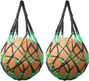 Net Bag 2PCS Black Green Nylon Single Ball Mesh Bag Carrier for Volleyball Baske