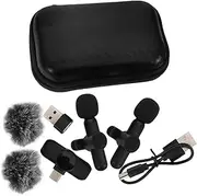 OFFSCH Compact Cordless Interview Mic Mini Clip Interview Mic Type-c Usb Adapter Clip Microphone Noise Reduction