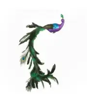 Purple and Blue Feather Peacock Clip-On Ornament