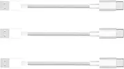 Short iPhone 16 15 Fast Charging Cord, 3 Pack 8 inch Durable USB A to Type C 3.1A Cable Charger Station Woven Data Sync Car Cable for Samsung Galaxy iPhone 15/16, iPad Pro/Air/Mini Airpods PowerBank