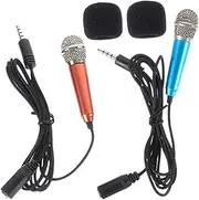 Totority 2 Pack Mini Microphones Recording Microphone for Phone Compact and Portable for Singing Podcasts Interviews and