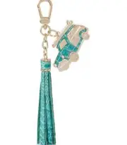 NWT$125 Brahmin Melbourne Copa Car Tassel Bag Charm Key Fob Mermaid Green