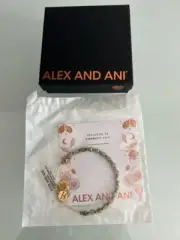 ALEX AND ANI Victorian Beaded Bangle Fern Green