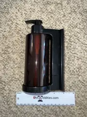 300ml Pump Soap Dispenser Amber with Black Wall Mounting Bracket