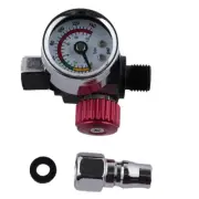 1/4 Air Valve Regulator Tool Tail Pressure Gauge Nozzle For SprayGun Mini AU