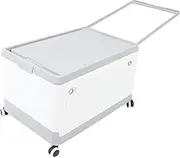 Folding Storage Bin With Lid Wheels PP, Stackable Rolling Utility Storage Box, Container With Handle For Bathroom Organization, Kitchen Cabinet Organization, Clothing Storage (S)