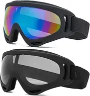 2 Pack Ski Goggles Snowboard Goggles for Men Women & Youth, Snow Goggle