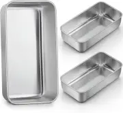 LIANYU 3 Pack Loaf Pans for Baking Bread, 9X5 Inch Bread Loaf Tin Pan, Stainless
