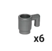LEGO BULK MUGS CUPS Flat Silver x6 Minifigure Accessory