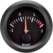 SKMWLMRAJ -1~2 Bar Turbo Boost Gauge 52mm 12V Car Meter Turbo Pressure Gauge Motorcycle Pointer Gauges NO Wideband Controller Narrow Band Boost Meter