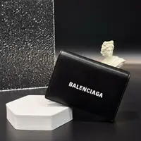 在飛比找PopChill優惠-[二手] BALENCIAGA 巴黎世家 黑色 全皮三折零錢