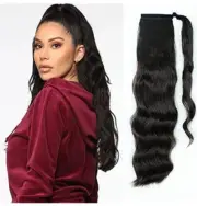 Long Ponytail Extension Wavy Curly Ponytail Hair Pieces for Women Synthetic Hair