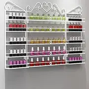 3 Sets Nail Polish Bottle Display Rack Wall Mounted Shelf, 5 Tier Rectangle Iron Essential Oil and Perfume Combo Storage Rack, Floating Cosmetic Organizer Display Cases for Home Salon Business Spa
