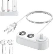 Charger for Oral B Braun Electric Toothbrushes, Charger with Storage Ppace Compatible with Most Oral-B Braun Toothbrushes, Waterproof Inductive Charging Base,Model 3757, with 2* Toothbruch Covers