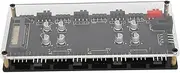12V 4Pin ARGB PWM Hub, 8 Port ARGB PWM Fan Hub with RGB Synchronization Function, SATA Power Supply, Simple Cable Management for PC Case Fan