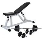 Workout Bench With Barbell And Dumbbell Set Multi-Functional Home Gym Equipment