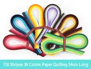 Paper Quilling Set 720 Strips 36 Colors 3mm/5mm/10/mm Wide x 54cm Long