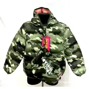 NWT Epic Threads Girls Packable Hooded Jacket w/Bag Camo/Pink Lining Sz 5