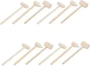 ERINGOGO 12Pcs Wooden Mini Hammers Mallet for Interactive Parent Educational for Hand Eye Coordination Creativity Development