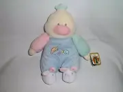 NEW EMILY TOYS 9" Plush BABY DUCK Blue Yellow RATTLES Pastel Snail Turtle Bunny