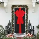 Deluxe Full Door Bow Home Christmas Bows Decoration Kit Red Mesh Fabric Wrap x1