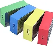 POHOVE 4pcs Diamond Hand Polishing Pads for Ceramic Tile Glass Grinding,Sanding Blocks Polishing Grinding Block 60#,100#,200#,400#