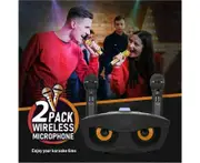 Wireless Microphone System Bluetooth Karaoke Speaker - Black