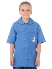 Girls SS Sky Blue Peter Pan Collar Blouse