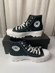 Converse Womens Size 9 Chuck Taylor Lugged Sneakers Canvas Black 565901C