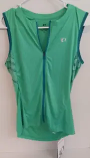 NWT Pearl Izumi Ladies Lime Sleeveless Full Zipper Bicycle Running Shirt Size M