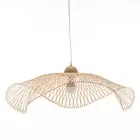 Serene Natural Hand-Woven Bamboo Wave Pendant Lamp Light - Large