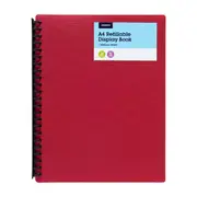 Tudor A4 Matte 20 Pocket Refillable Display Book - Red