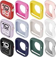 XYF [12 Pack Compatible for Sport Apple Watch Case 46mm Series 10, Silicone Soft Bumper Face Cover for iWatch Series 10 9 8 7 6 SE 5 4 3 2 1 Ultra [NO Screen Protector] (12pack, 46)
