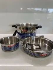 Vintage Raco Stainless Steel Cookware Set – 3pc – Unused 70s/80s Retro