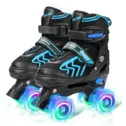 Adjustable Toddler Kids Roller Skates with Large - Big Kid/Youth Black&Blue