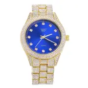 Techno Pave Rapper Gold Plated Metal Band Watches WM 9120 GBL
