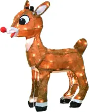 26-Inch Holiday Décor Rudolph LED Pre-Lit 3D Yard Art with 70 Lights, Rudolph
