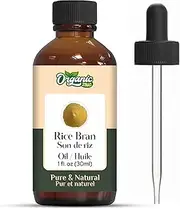 Organic Zing Rice Bran (Oryza Sativa L.) Oil | Pure & Natural Carrier Oil for Massage, Skincare & Haircare- 30ml/1.01fl oz