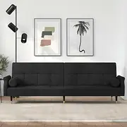 Sofa Bed with Cushions Black Velvet Home Sofa
