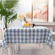 Checkered Tablecloth Rectangle, Heavy Weight Cotton Gingham Table Cloth Plaid...
