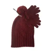 Beanie and Glove set 1-3yrs Dark Plum / Berry New With Tag Clearance