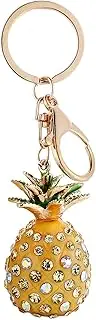 [Generic] Pineapple Keychain | Sparkling Rhinestone Charm | Bag Pendant, Key Holder, Purse Charm, Backpack Keychain for Pineapple Lovers
