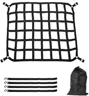 EXEGPLPVK Car Trunk Rooftop Net Mesh Heavy Cargo Net Truck Trailer Dumpster Extend Mesh Covers Luggage Nets for 4 X 4Roof Rack SUV Trailer(Small)