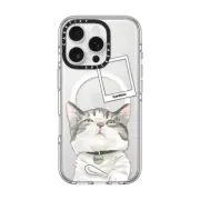 iPhone 16 Pro Clear Case MagSafe Compatible Zombean the Cat by Watercatlor