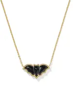 Kendra Scott Obsidian Bat Pendant Necklace, 19