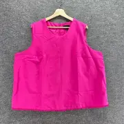 New Victoria Beckham Blouse Women 3X Plus Pink Zipper Lined Sleeveless Rayon